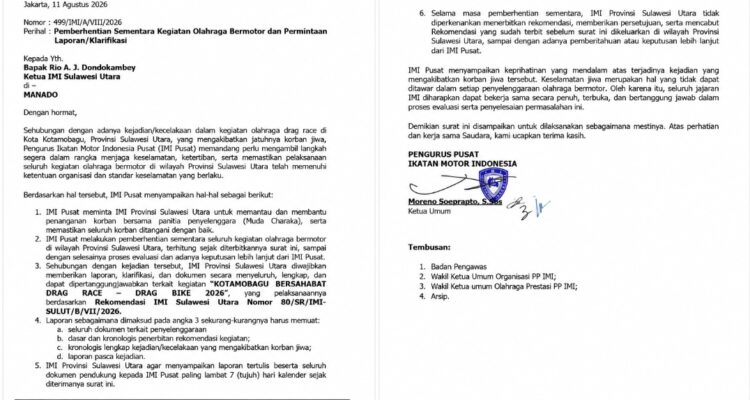 Kewenangan IMI Sulut 'Dilumpuhkan' Sementara