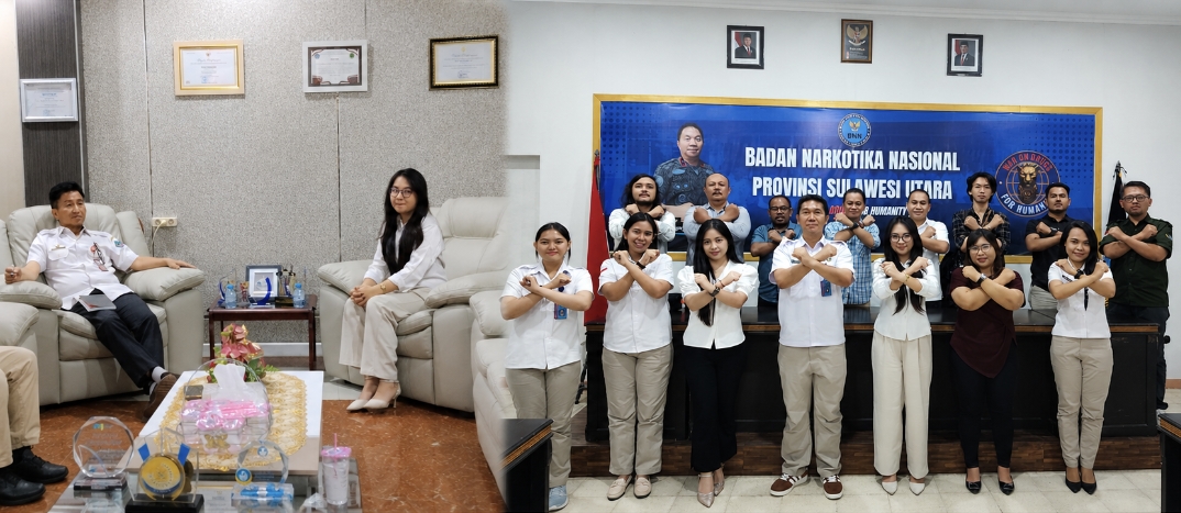 Audiens Gerakan Anti Narkoba GARDA NUSANTARA dengan Dinas Pendidikan Daerah dan Badan Narkotika Nasional Sulut, Rabu (26/8/2026)