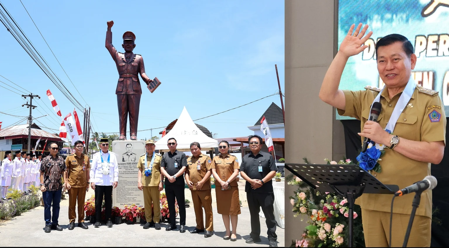 Wagub Victor resmikan Monumen Patung Pahlawan Nasional Kapten Anumerta Pierre Tendean di Desa Sendangan, Kecamatan Remboken, Kabupaten Minahasa. (Istimewa)