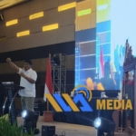 Ketua DPD Gerindra Sulut, Yulius Selvanus Komaling (YSK) saat memberikan arahan di Rakercab Gerindra Manado, Sabtu (5/9/2026). (dok.mediaalternatif)