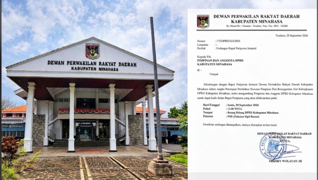Kantor DPRD Minahasa, insert Undangan Paripurna
