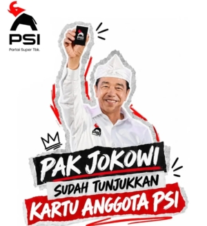 Jokowi saat menunjukkan KTA PSI. (IG/PSI_ID)