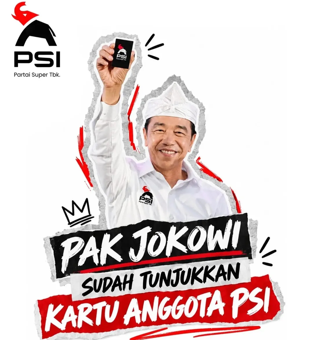 Jokowi saat menunjukkan KTA PSI. (IG/PSI_ID)