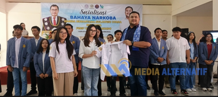 Pengukuhan Duta Anti Narkoba Fisip Unsrat oleh Ketua Dewan Pembina Garda Nusantara Standius Bara Prima