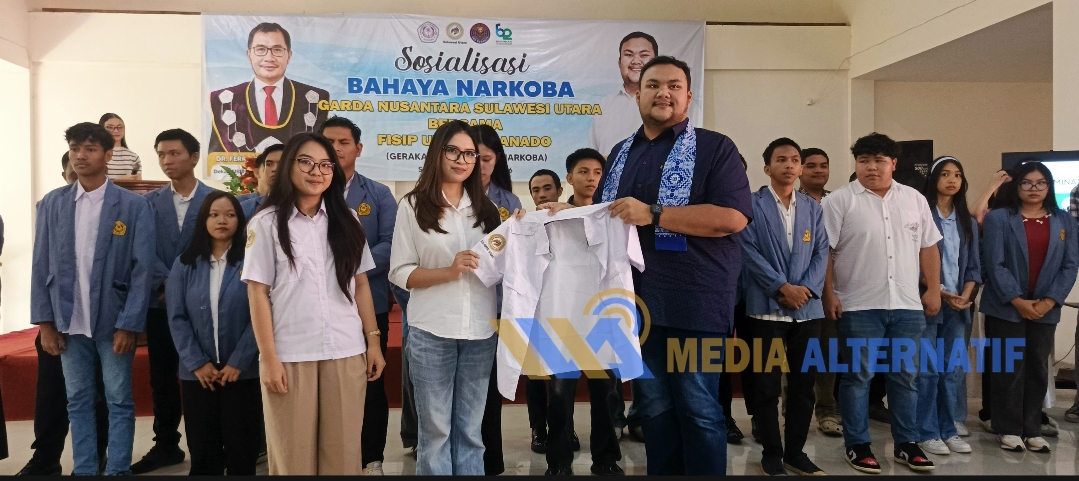 Pengukuhan Duta Anti Narkoba Fisip Unsrat oleh Ketua Dewan Pembina Garda Nusantara Standius Bara Prima