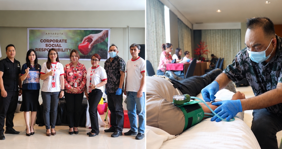 Kegiatan Donor Darah Aryaduta Manado bersama Palang Merah Indonesia (PMI), Kamis (15/10/2026). (dok.aryaduta)