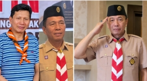 Foto : Bupati Minsel, Franky D Wongkar, SH, Ketua Kwarcab Gerakan Pramuka Minsel, Donny Tampemawa, S.Pd., S.H., M.H., Ketua Harian Kwarcab Minsel, Arthur Tumipa