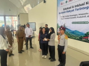 Edukasi dan inklusi keuangan dipusatkan di Sekolah Rakyat Terintegrasi (SRT) 1 Boalemo, Desa Bongo III, Kecamatan Tilamuta, Kabupaten Boalemo, Selasa, (13/10/2026).